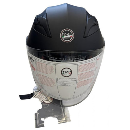 Casco Jet (Max) Moto Scooter Omologato Doppia Visiera Removibile (Nero Matt L)