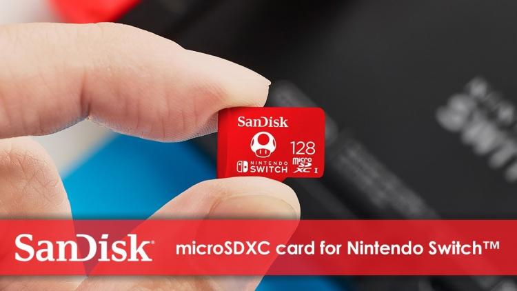 Nintendo Switch SanDisk microSDXC 128GB Micro-SD-Karte offiziell Mario