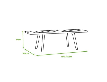 Harmony Ausziehtisch – 162/241 cm, 6/10 Personen, Holzoptik