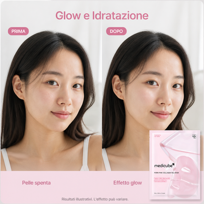 Medicube PDRN Pink Collagen Gel Mask – Maschera Rimpolpante 4 Pezzi da 28g