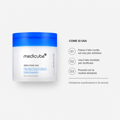 Medicube Zero Pore Pad 2.0 – Pad Esfolianti AHA/BHA