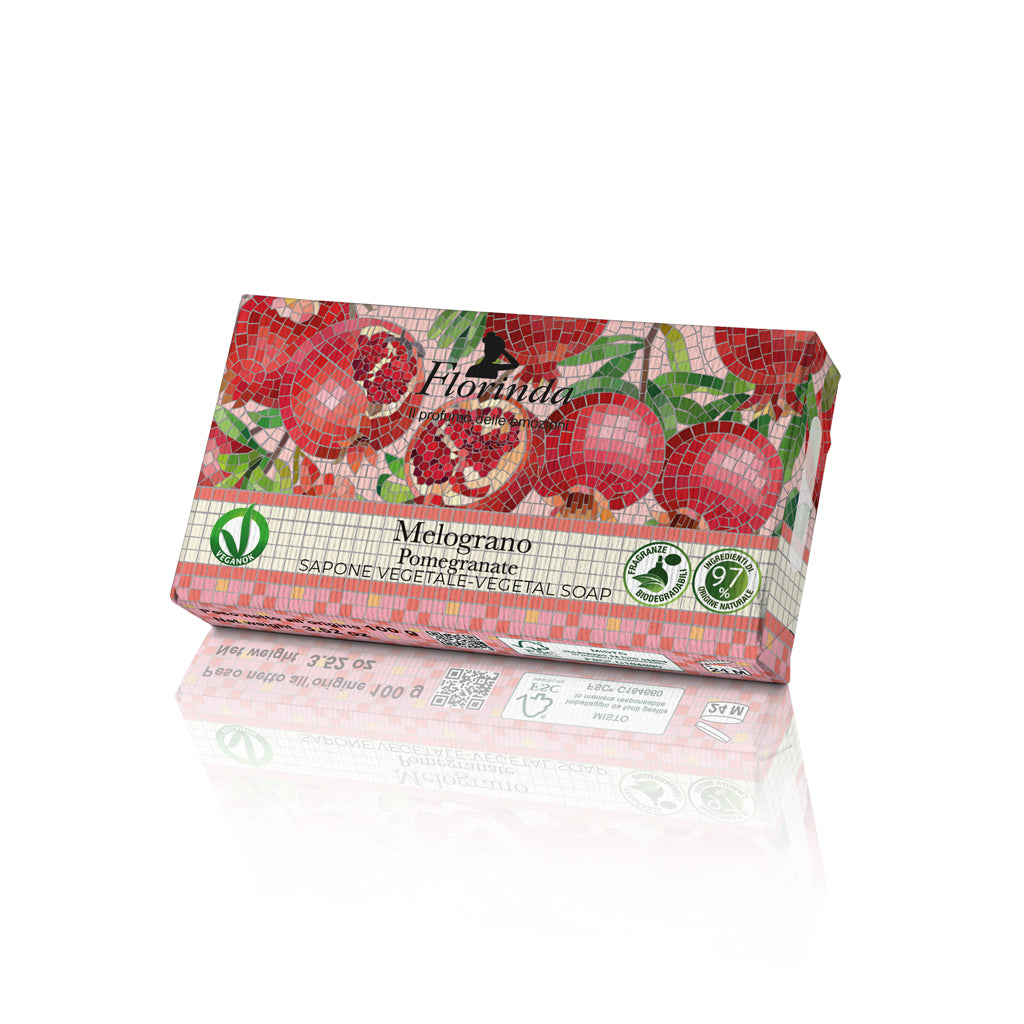 Florinda Mosaici Italiani Pflanzenseife für Hände und Körper mit Granatapfel 100 g