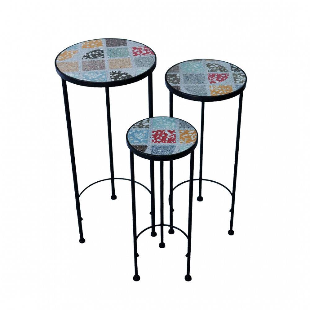 Set di 3 Fioriere Rotonda Nike - Multicolor e Azzurro