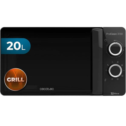 Cecotec Mikrowelle mit Grill (Proclean 3130) 20l 700w Ready2Clean Schwarz