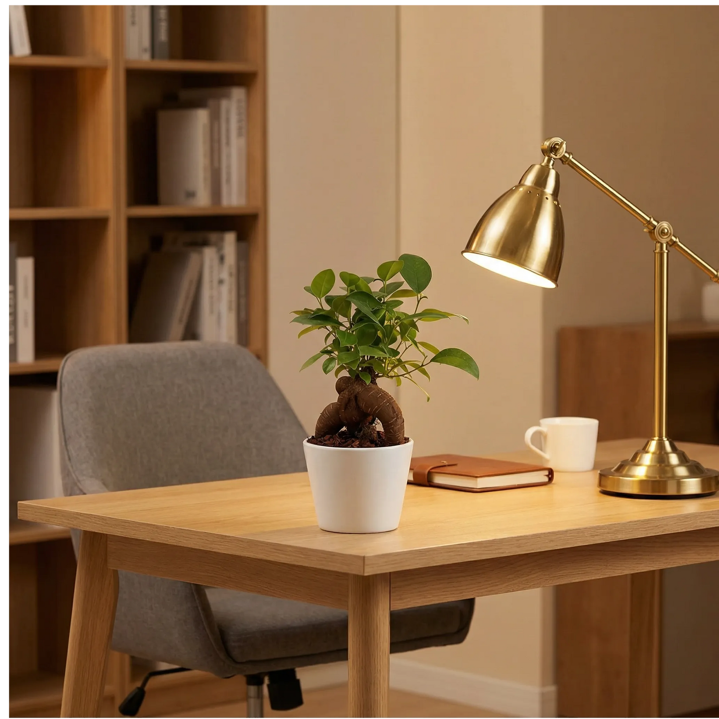 Bonsai Mini Ficus Ginseng in Vaso di Ceramica