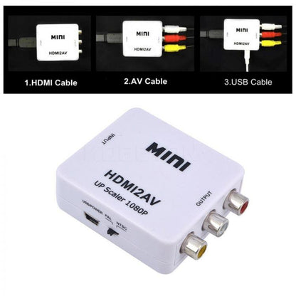 ADAPTER VIDEOKONVERTER HDMI zu AV RCA SCHNITTSTELLE HDMI2AV TV DVD
