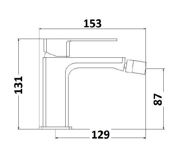 Miscelatore bidet monoforo in nichel spazzolato serie 23 con piletta clic-clac inclusa