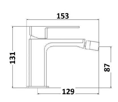 Miscelatore bidet monoforo in nichel spazzolato serie 23 con piletta clic-clac inclusa