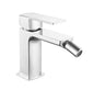 Single-hole bidet mixer in chrome-plated brass, Series 23, with click-clack waste included
