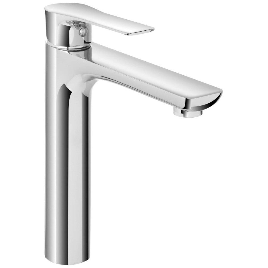 Miscelatore lavabo alto Flat in ottone cromato per piletta di scarico click clack