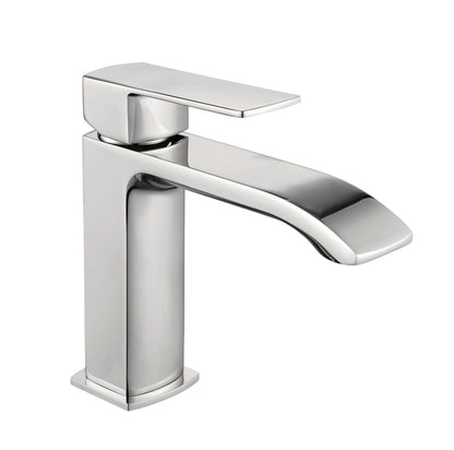 Miscelatore lavabo monoforo in nichel spazzolato serie 23 con piletta clic-clac inclusa