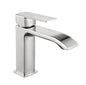 Brushed nickel single-hole basin mixer, Series 23, with click-clack waste included