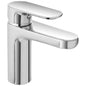 Single-lever basin mixer complete with click-clack waste, Kreo series for modern bathrooms