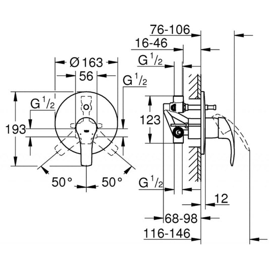 Miscelatore vasca doccia  monocomando con deviatore-Grohe