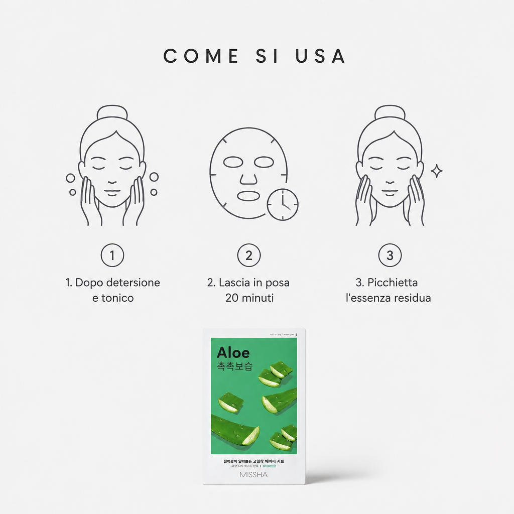 Missha Airy Fit Sheet Mask Aloe – Maschera Viso Idratante 19g