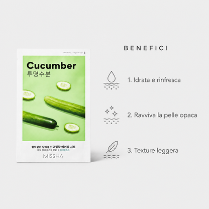 Missha Airy Fit Sheet Mask Cucumber – Maschera Viso Idratante 19g