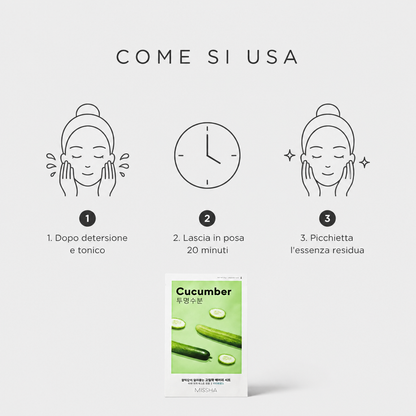 Missha Airy Fit Sheet Mask Cucumber – Maschera Viso Idratante 19g