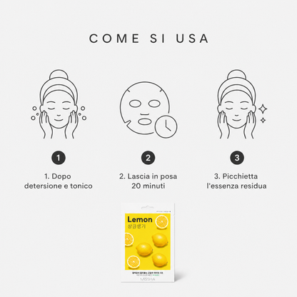 Missha Airy Fit Sheet Mask Lemon – Maschera Viso Illuminante 19g