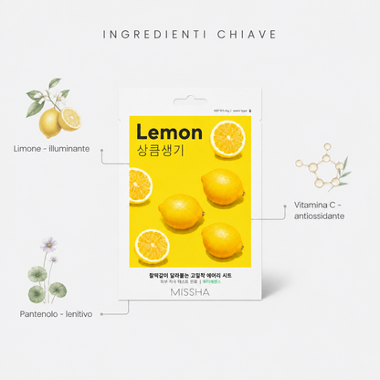 Missha Airy Fit Sheet Mask Lemon – Maschera Viso Illuminante 19g