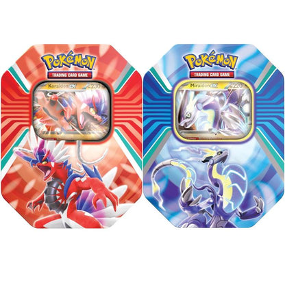 Pokemon Tin: "Paldea-Legenden" Tcg GCC Kartenspiel Koraidon/Miraidon (Zufällig)