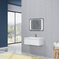 Glossy White 81cm Wall-Mounted Bathroom Vanity - Drawer and LED Mirror