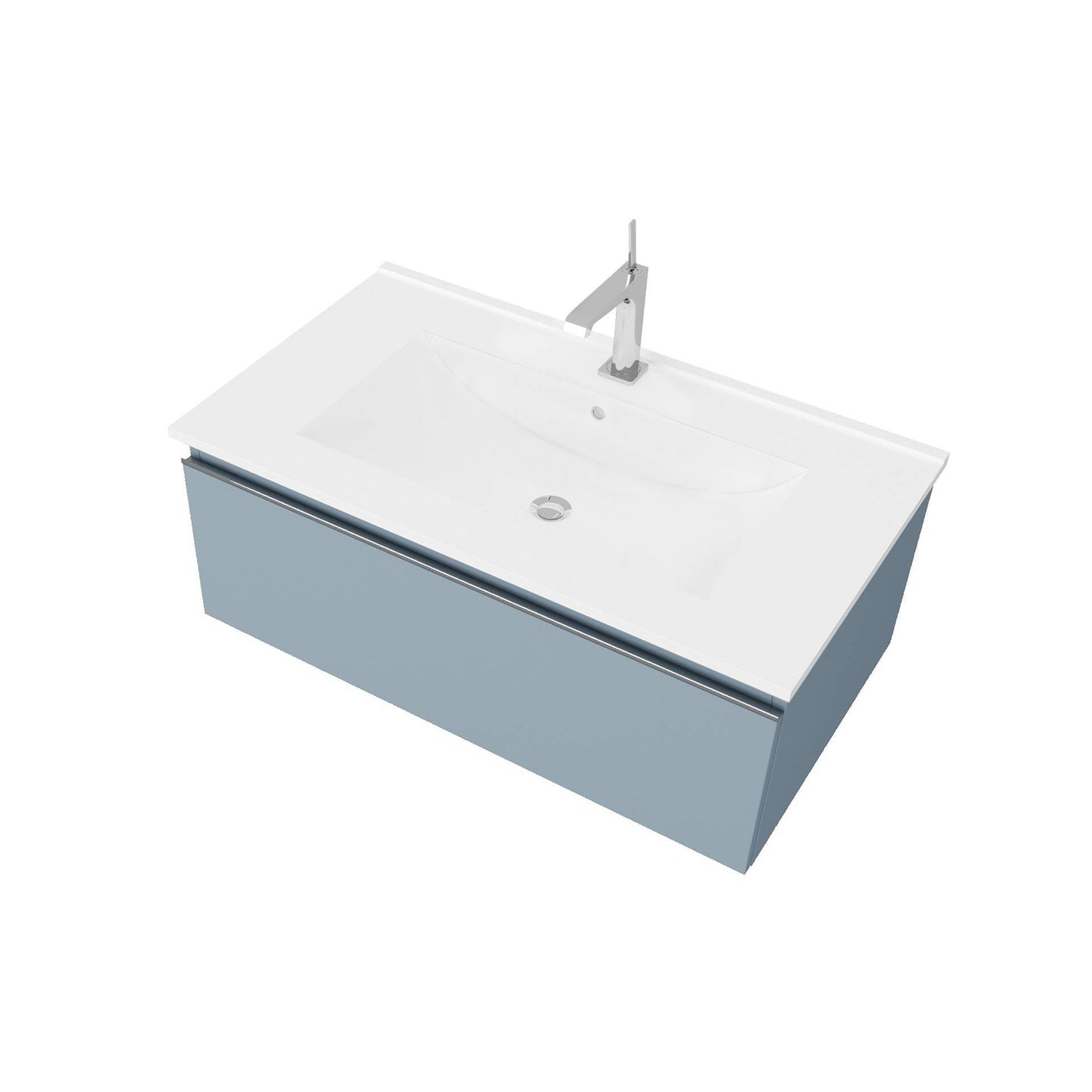 Mobile bagno sospeso da 81cm colore blu