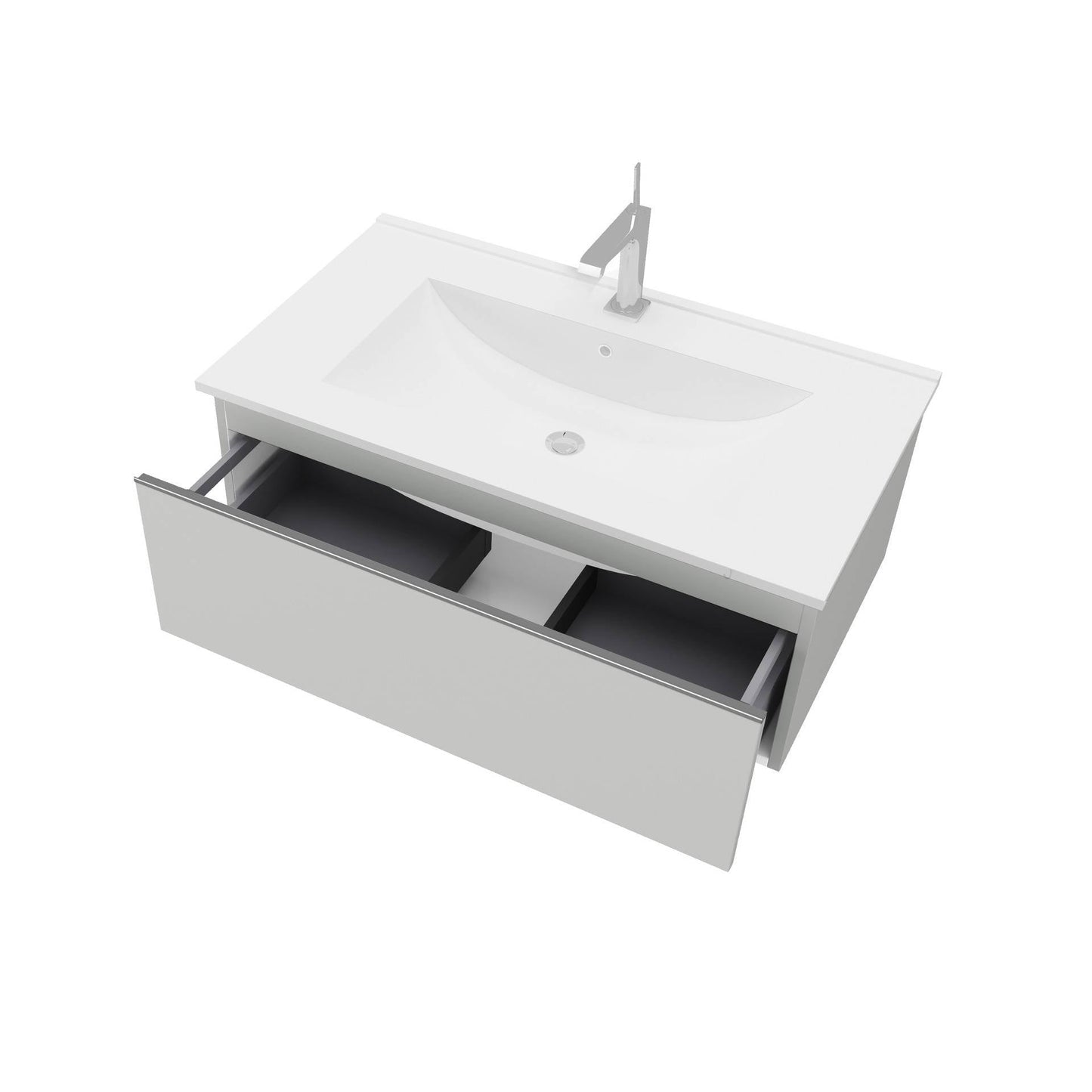 Mobile bagno sospeso da 81cm colore grigio