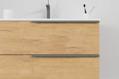 Mobile bagno sospeso  Symphony 100 cm con due cassetti  rovere oro