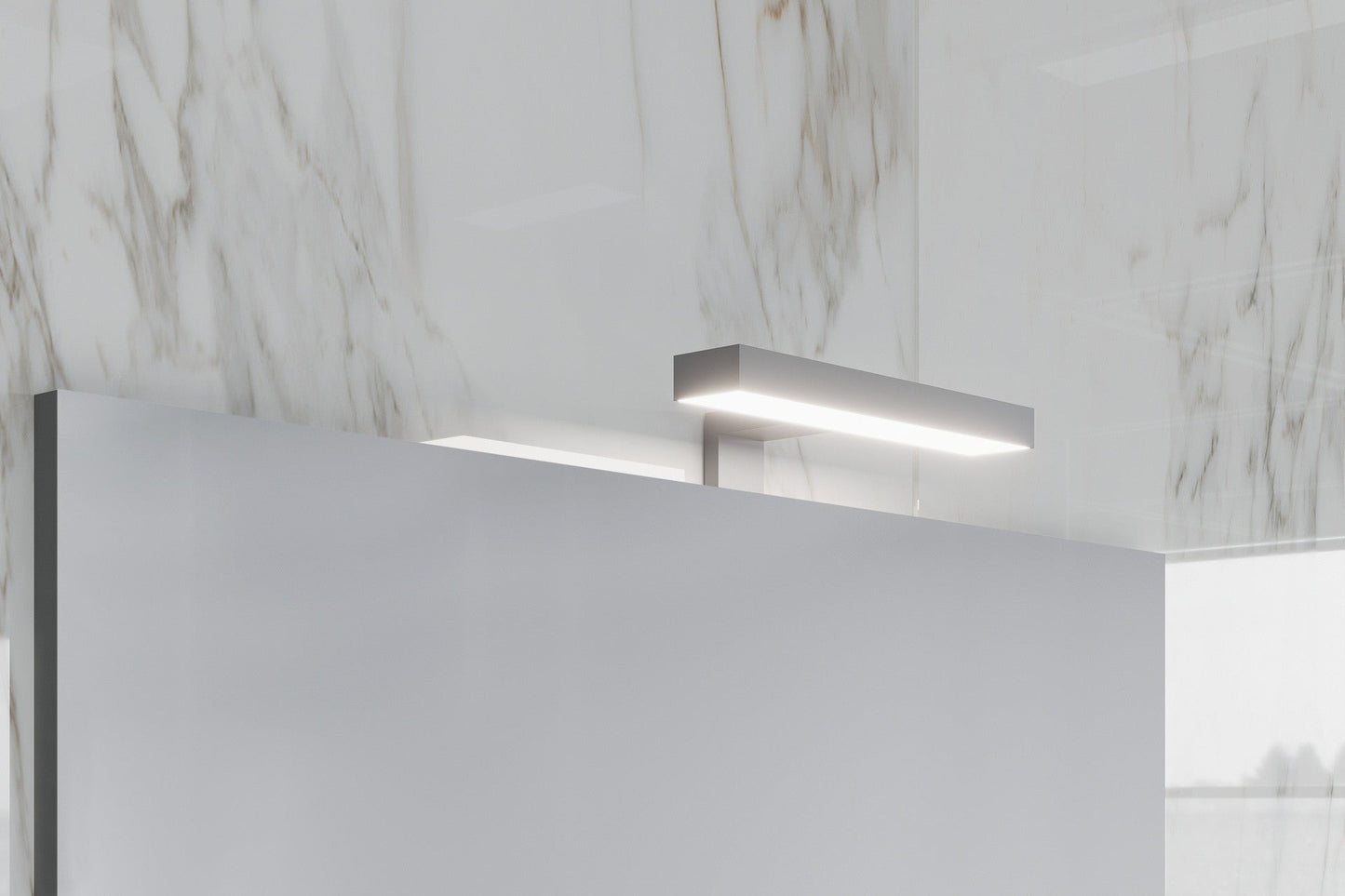 Mobile bagno sospeso Symphony 80 cm con due cassetti bianco lucido