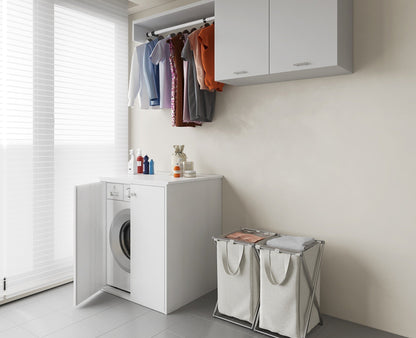 Mobile copri lavatrice in pvc in kit completo 70x60 cm modello Onda, resistente all’acqua