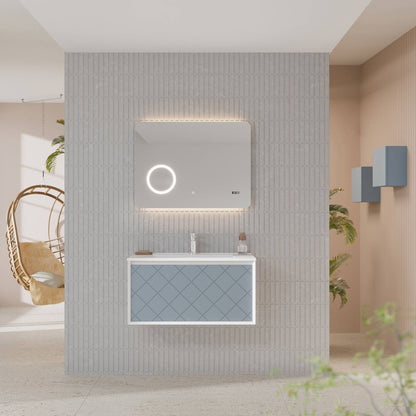 Mobile da bagno sospeso da 81cm colore blu