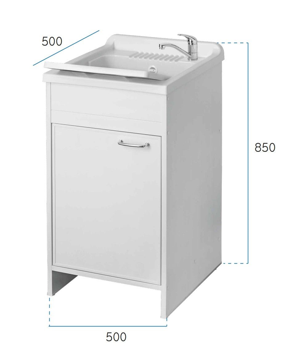 Mobile lavatoio a 1 anta in kit 50x50cm modello Garden per interni ed esterni , pratico e resistente