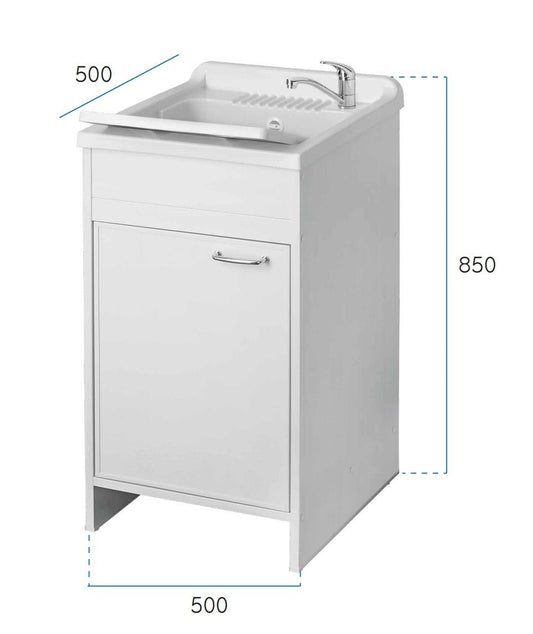 Mobile lavatoio a 1 anta in kit 50x50cm modello Garden per interni ed esterni , pratico e resistente
