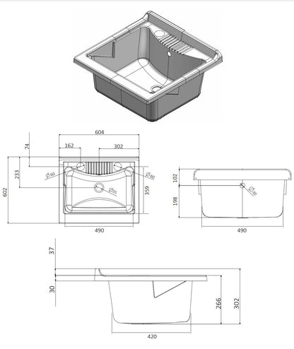 Mobile lavatoio a 1 anta in kit 60x60cm modello Esterni Roc , sportelli a serrandina, non occupa spazi superflui.