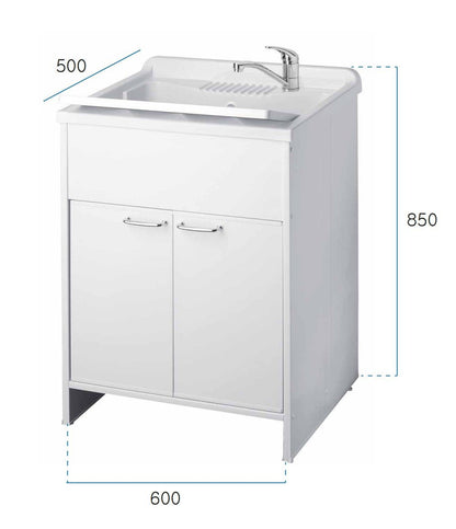 Mobile lavatoio a 2 ante in kit 60x50cm modello Garden per interni ed esterni , pratico e resistente