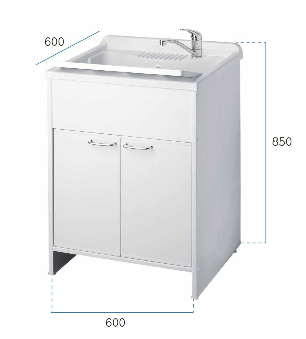 Mobile lavatoio a 2 ante in kit 60x60cm modello Garden per interni ed esterni , pratico e resistente