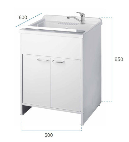 Mobile lavatoio a 2 ante in kit 60x60cm modello Garden per interni ed esterni , pratico e resistente