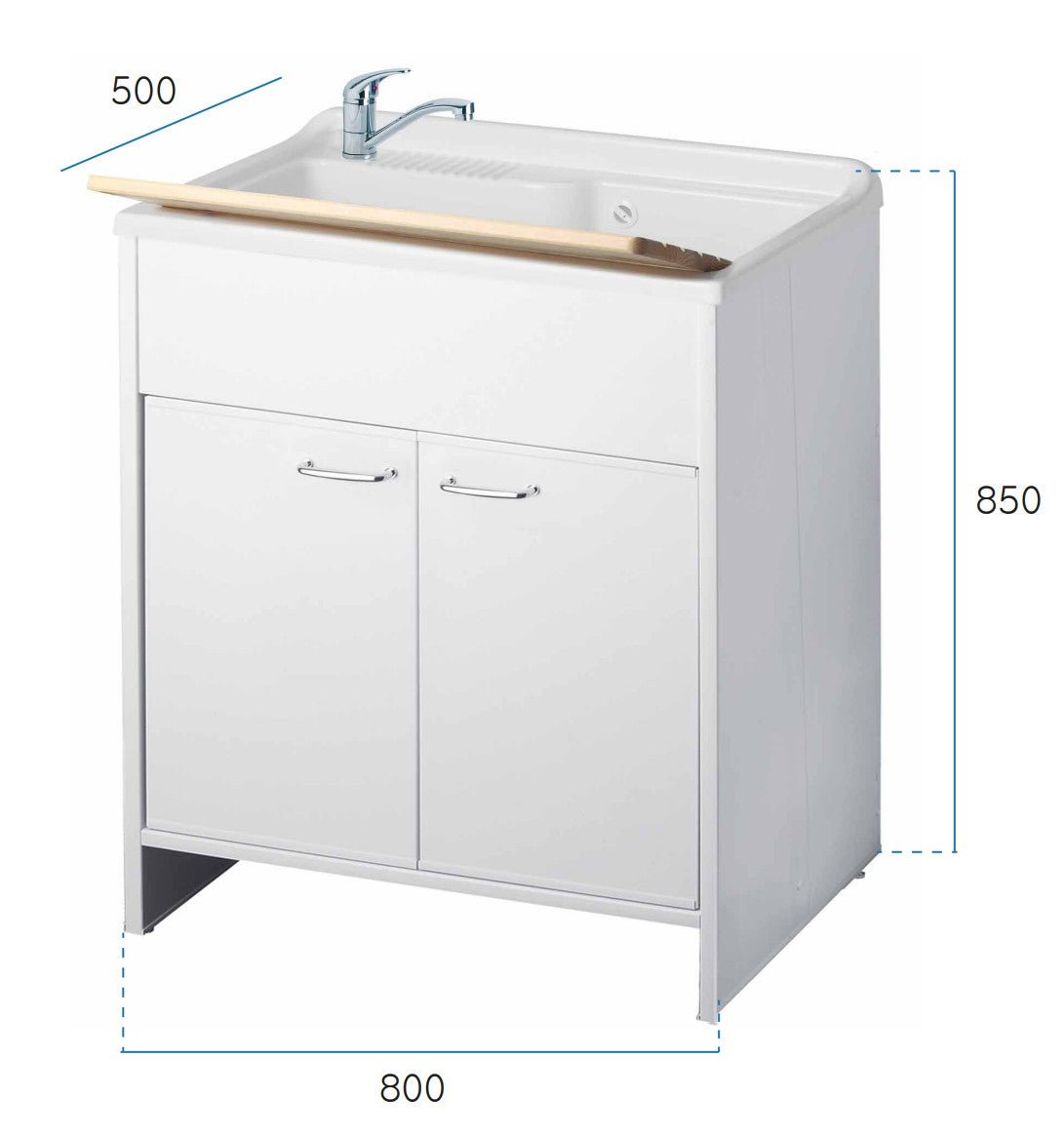 Mobile lavatoio a 2 ante in kit 80x50cm modello Garden per interni ed esterni , pratico e resistente