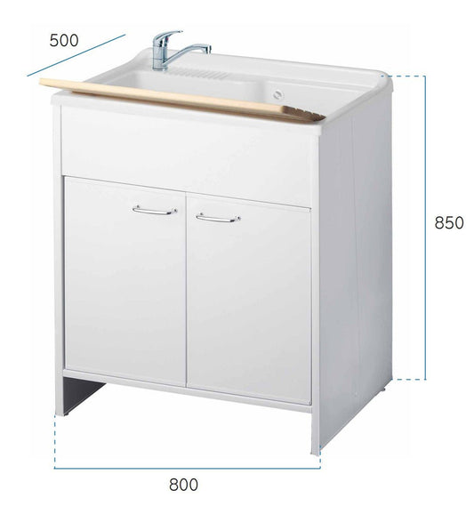 Mobile lavatoio a 2 ante in kit 80x50cm modello Garden per interni ed esterni , pratico e resistente