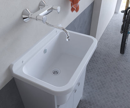 Mobile lavatoio compatto a 2 ante in kit 55x34cm modello Pancrazio ideale per giardini e spazi esterni