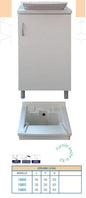 50x50 Wood+Resin Laundry Cabinet Complete with Sink, Siphon, and White Wash Board
