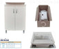 60x50 Wood+Resin Laundry Cabinet Complete With Basin, Siphon, And White Washing Board
