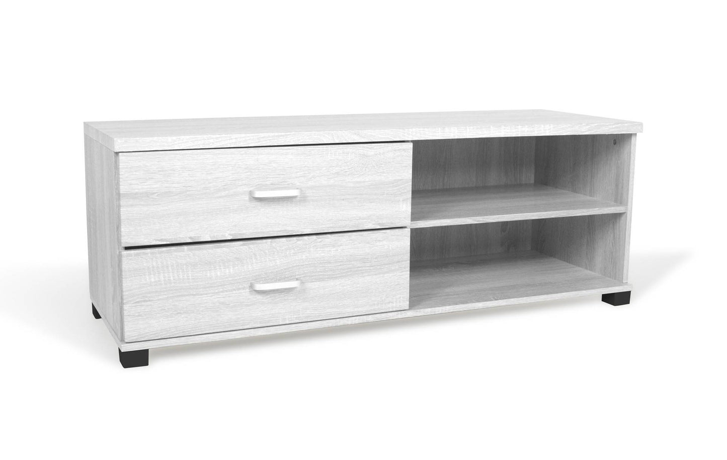 Mobile porta Tv con cassetti e ripiani in rovere 120x40x43,5cm
