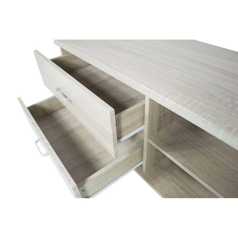 Mobile porta Tv con cassetti e ripiani in rovere 120x40x43,5cm