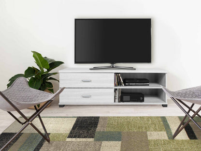 Mobile porta Tv con cassetti e ripiani in rovere 120x40x43,5cm