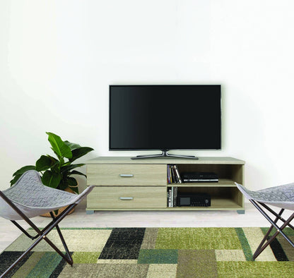 Mobile porta tv con cassetti e ripiani in rovere 120x40x43,5cm