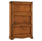 3-door shoe cabinet, "arte povera" style, walnut-stained wood 79X30X130