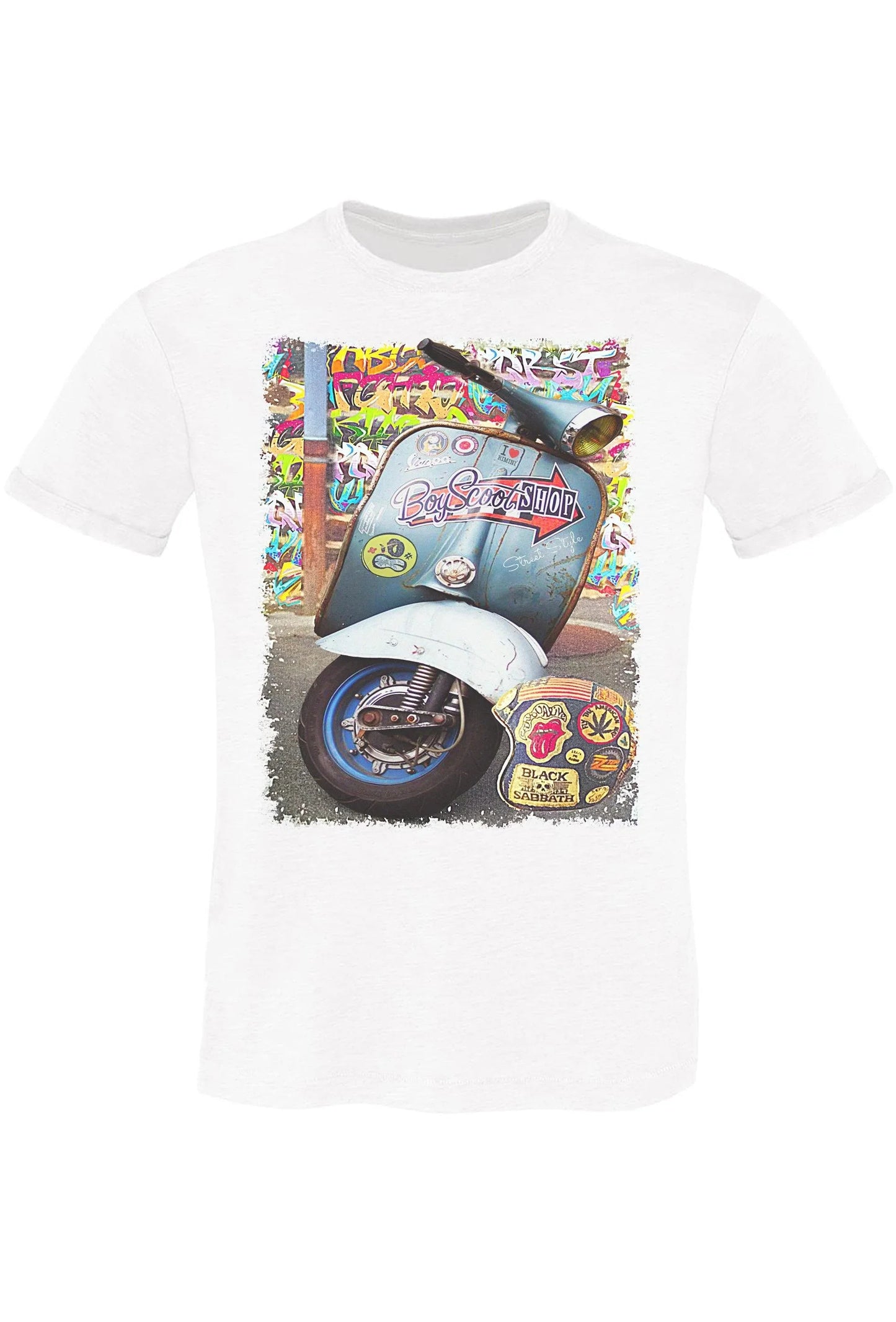 T-Shirt Vespa Boy Scoot Urban Uomo 100% Cotone
