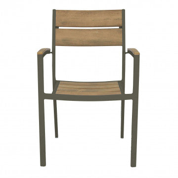 Poltrona Cayman con Struttura in Alluminio e Seduta in Polywood Teak
