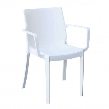 Poltrona in polipropilene Victoria con braccioli - Dimensioni: 55x58x82cm